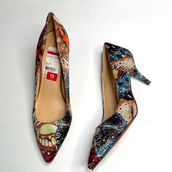 Nine West Butterfly Moth Print Margot Pump Heels New with Tag S-344 Sz 10 - Picture 2 of 9